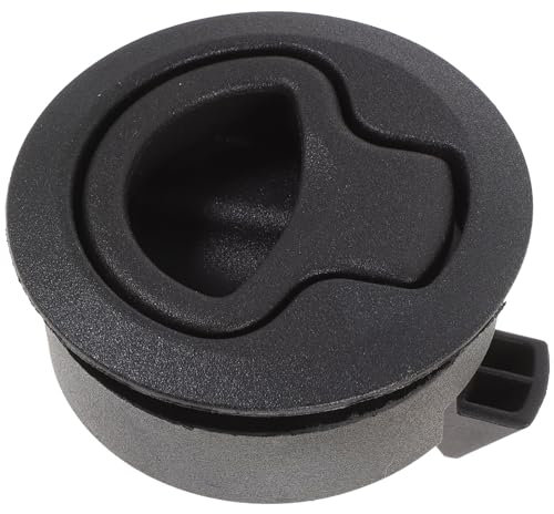 DECHOUS 1 Pack RV & Boat Hatch Latch Black - Fits 2 Diameter Doors Flush Pull Slam Latches Round Plastic Slam Latch for RV Boat Marine Trailers
