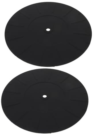 OFFIGAM 2pcs Silicone Turntable Mat Record Platter Slipmat for Vinyl Record Player Turntable Mat Replacement for Home Studio Use