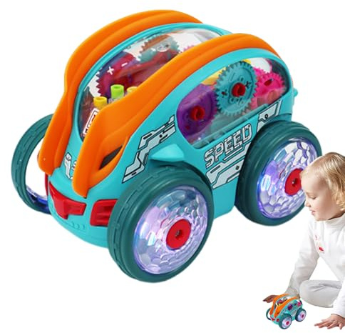 Doiyislem Stuntauto Spielzeug Für Kinder - 360° Elektro-Rotations Spielzeugauto - Lernspiel Mit Licht Und Musik | Für Garten Halloween Wohnzimmer Indoor Geburtstag Feiertage
