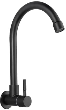 Wasserfall-Wasserhahn, Schwarz, Küchenarmatur, Wandmontage, flexibel, Edelstahl, nur Kaltwasser, Waschbecken-Wasserhahn, Küchenwasserhahn, Düse für Wäsche, Versorgung, Wohnmobil