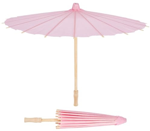 PH PandaHall 2pcs 40.8cm Parapluies en Papier Rose Ombrelles Déco Mariage, DIY Parapluie Huilé Ombrelle Chinoise Peint à la Main pour Mariage Photographie de Mariée Craft Party Décor Pâques