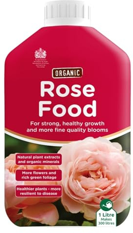Organic Rose Food, Easy-to-Apply, Fast-Absorbing, Enhancing Soil Health, Deep-Green Foliage, Long-Lasting, Perfect For Garden Roses, Patio Roses, Climbing, Root Development, 1L