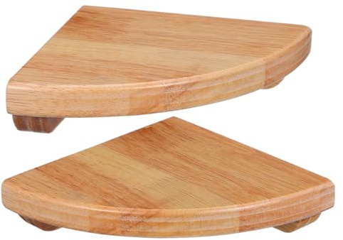 Holibanna Étagère Murale D’Angle 15 CM en Bois, Lot de 2, Tablette Flottante pour Salle de Bain et Bureau, Rangement Compact et Décoratif