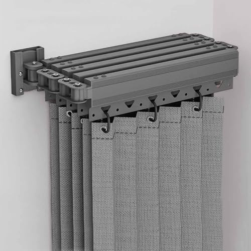 YWQJL Duschvorhang Eckdusche Faltbar Mit Stange Winkelverstellbare Aluminium Leinen Wasserdichter Vorhang FüR Badezimmer Und Wohnbereich(#2,Five-fold/H180cm)