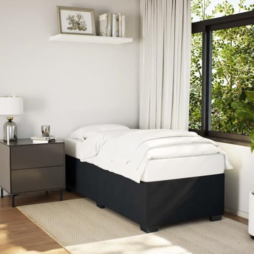 zylophax Bettgestell ohne Matratze Schwarz 100x200 cm Samt Polsterbett mit Lattenrost stabiles Jugendbett Familienbett komfortabel