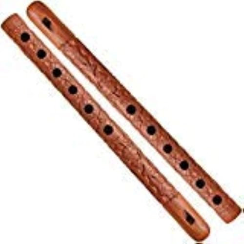 Indian Glance Lot de 2 flûtes traditionnelles en bois - Excellent son - Instrument de musique à vent - Cadeau pour enfants