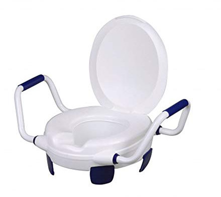 Rialzo WC, Alzawater, Rialzo water Con Braccioli e Coperchio, Altezza 11 cm, Peso max 110 kg