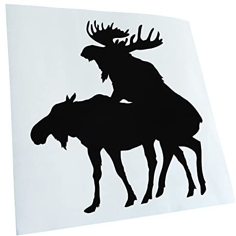 Kiwistar - Autoaufkleber - Elche Kopulierend - Schwarz - 10x10cm - Heckscheibe Auto Aufkleber wetterfest für Kfz LKW Mofa Truck - Sticker außen selbstklebend Tuning Zubehör für Fenster Fahrzeug
