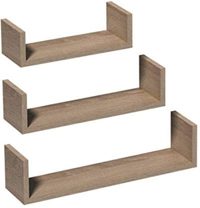 Velano - Modulfächer Wandregal Komplettset, Schweberegal, Hängeregal, Regalsysteme - 3 Stück, 42/34/26 cm, Sonoma-Eiche - 3er-Set Regale für Küche, Badezimmer, Wohnzimmer, Schlafzimmer - Fus