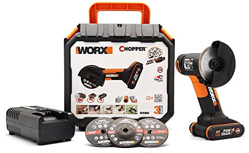 WORX WX801 Mini smerigliatrice Chopper 20 V 2,0 Ah, Nero, 1bat 4.0Ah