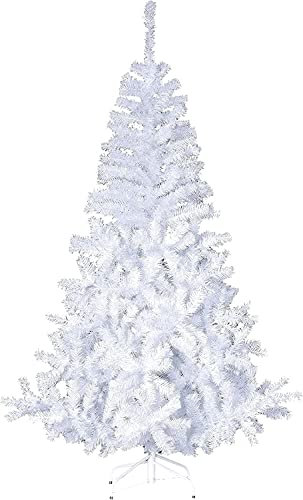TIENDA EURASIA® Árbol de Navidad - Árboles de Navidad Artificiales - Soporte de Pie Metálico - Medidas 90-210 cm - Colores Verde y Blanco - Fácil Montaje - Embalaje en Caja (Blanco, 210CM)