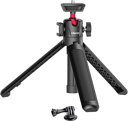 UURig MT-16 Trípode Extensible 4 Niveles de Ajuste de Secciones estiradas, Mini trípode 360 ° Metal ballhead w trípode de Zapata fría para cámara/Soporte de teléfono Black