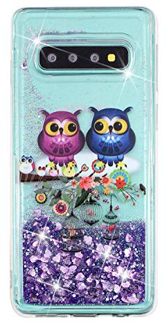 Glitzer Flüssiges Silikon Handyhülle für Samsung Galaxy S8 Plus,Glitzer Eule Quicksand Fließende Flüssigkeit Silikon Case Weich TPU Crystal Dynamisch Cover für Samsung Galaxy S8 Plus,XY Owl