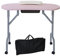 AGESISI Portable Manicure Table Foldable Nail Desk with Large Drawer Nail Tech Table for Technician Salon Workstation Client Wrist Cushion/Carry Bag/4 Lockable Wheels, 36-inch, Pink