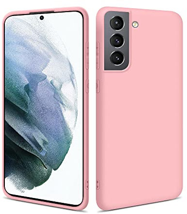 HSP Coque pour Samsung Galaxy S21 FE 5G [Anti-poussière] étui de protection en silicone TPU premium | Résistant aux chocs | Protecteur d'écran et de caméra | Housse Ajustement parfait Mat | Rose