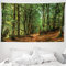ABAKUHAUS Wald Wandteppich und Tagesdecke, Wald Pathway Szene aus Weiches Mikrofaser Stoff Waschbar ohne Verblassen Digitaldruck, 230 x 140 cm, Grün braun