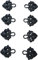 8 Stück (4 Paar) schwarz Miederösen Miederhaken Ösen für Dirndl Mieder Coursage aus Metall 22mmx20mm