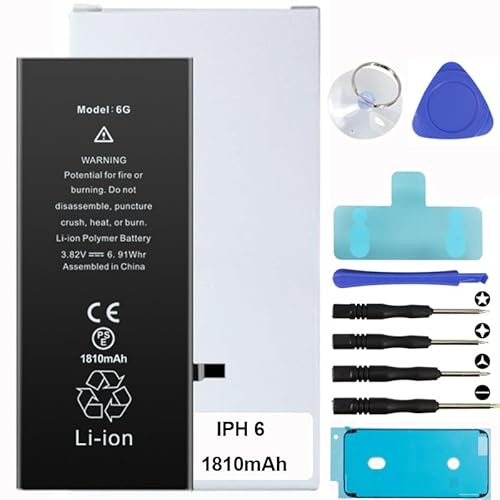 Battery Kit for iPhones Includes Waterproof Sticker, Battery Stickers, MAGNETIC Tools【12 Month Warranty】 (iPhone 6)