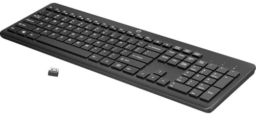 HP 230 Wireless Keyboard - Wireless Connection - Low-Profile, Quiet Design - Windows & Mac OS - Laptop, PC Compatible - Shortcut Keys & Number Pad - Long Battery Life (3L1E7AA#ABA),Black