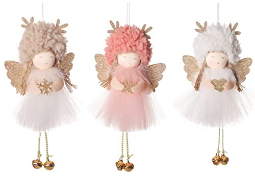 3PCS Weihnachtsbaum Anhänger Engel Weihnachten Hängende Verzierung Engel Puppe Geschenkanhänger Weihnachtsdekoration Baum Ornamente Weihnachten Handwerk Elfen Dekorationen Weihnachtsbaumschmuck
