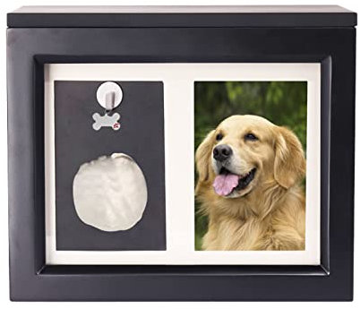 Haustier-Gedenkurne für Asche, Katze oder Hund, Erinnerungsbox, Haustier-Gedenk-Andenken, Haustier-Urne mit Bilderrahmen, Holz-Natur-Bambus-Urne für Hunde, Gedenkgeschenke, Hundeverlust,