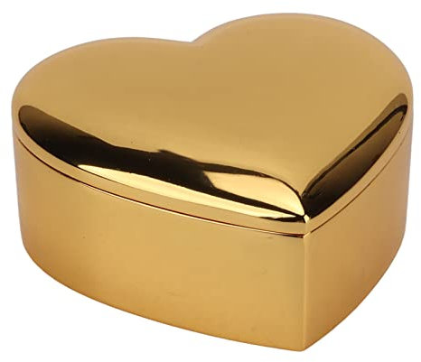 mumisuto Herzförmige Box, Schmuckschatulle, Gold, Zinklegierung, Metall, poliert, Samt, innen, antike Herz-Ring-Aufbewahrungsbox mit Deckel
