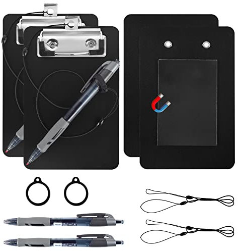 2 Pack Mini Magnetic Clipboards for Refrigerator 4 x 6 Inch Mini clipboard with Pen Holder Small Magnetic Clipboards Pocket for Notepads Receipts Tickets