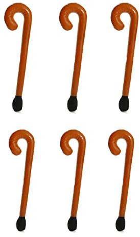 Quickdraw 6 X Aufblasbar Gehstock Neuheit Aufblasen Zuckerstange Oldies Kostüm Party Requisite Alt Geburtstag Scherz 90cm Stäbe