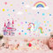 HSDSH Wandtattoo Einhorn Wandsticker Kinderzimmer Mädchen Wandaufkleber Schloss Regenbogen Stern Kinder Aufkleber abnehmbar für Mädchen Kinderzimmer Babyzimmer Schlafzimmer Wanddeko