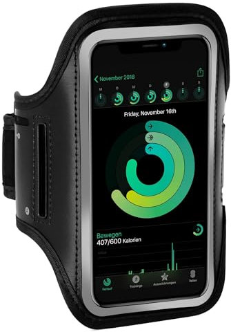 ONEFLOW Workout Case für Motorola Moto G7 Plus Sportarmband zum Joggen mit Touch Fenster, Handy Armband für Sport und Outdoor, Handyhalterung für den Arm, Lauftasche Jogging, Schwarz