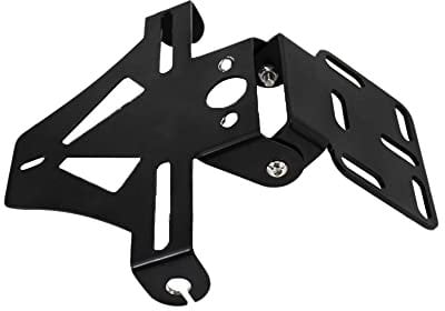 Baceyong Motorcycle License Plate Holder, Multifunctional Motorcycle Mounting Bracket Universal Motorcycle Tail Tidy Adjustable Folding License Plate Holder
