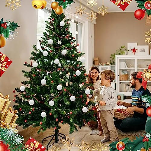6 Piezas Bolas de Navidad 6cm Bolas de Navidad Blanco Bolas de Navidad de plástico Adornos Arbol Navidad Adornos de Navidad Decoracion, Bolas Navideñas decoración para Árbol de Navidad, Festivales