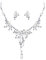 Zolkamery Bridal Jewellery Sets for , Crystal Necklace & Stud Earring Set with Pearls, Wedding Jewellery Sets for Brides Bridesmaid, Jewelry Accessories for Wedding Evening Birthday, Silver
