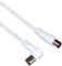 PremiumCord Cable de Antena Coaxial TV 15m, 75 Ohm, Iec Macho A Hembra 90°, Apantallado - Para DVB-C, DVB-T/T2, 4K UHD 2160p, Full HD 1080p 3D, Color Blanco