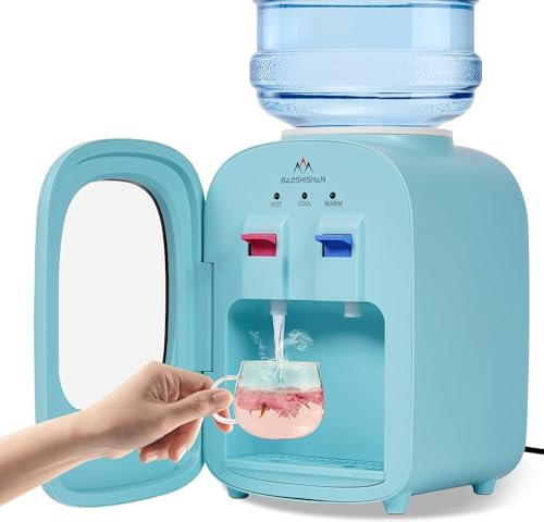 Mini Water Dispenser Desktop Cold&Hot Water Dispenser with Door Mini water Cooler Dispenser for Office/Dormitory/Apartment/Living Room 420W 220V
