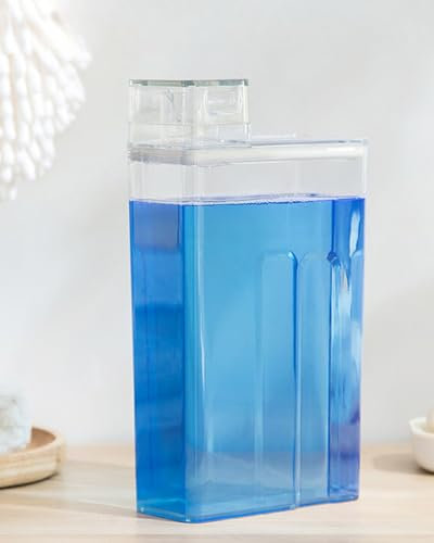 VVGAOGES Detergent Dispenser, Reusable Empty Bottles, 1000 ml/34 oz Detergent Container for Liquid Detergent and Fabric Softener, Washroom Organiser (Transparent)