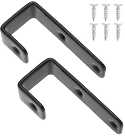 2 robuste Metall-J-Haken mit PVC-Beschichtung für Etagenbetten, Hochbetten und Leitern, schwarz