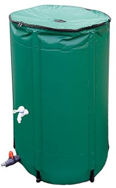 Hmtbet Serbatoio Acqua Piovana, Bidone per La Raccolta dell'Acqua Piovana, Serbatoio Cisterna Raccolta Acqua, con Rubinetto, Sistema di Raccolta dell'Acqua, Serbatoio Esterno,Verde,1000L