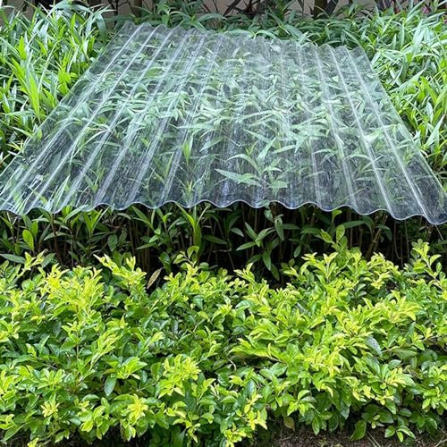 Panel para Tejado Transparente de FRP,Placa Ondulada Aislante,Paneles Tejado Resistentes a La Intemperie,Garaje Corrugado,Lámina Techo,Placas para Invernaderos,2mm (0.9x0.5m/35x20in,5 Pcs)