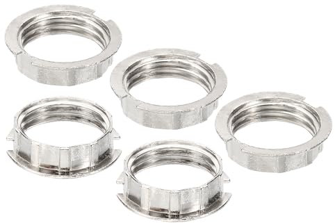 PATIKIL G9 Lampenfassung Ringe, 5er Pack Schirmhalter Adapter Legierung Ring Konverter Lampenhalter für Tisch- und Stehlampen mit einem Durchmesser von 3/4 Zoll, Silberton