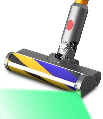Italdos Brosse motorisée compatible pour Dyson V7 V8 V10 V11 V15 Rouleau souple pour sol dur avec lumière verte, AS-DS-SV24