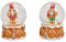 Generisch 2 Stück Schneekugel Nussknacker Klassisch Braun, Mehrfarbig 4x4x6 cm Glas Schneekugeln