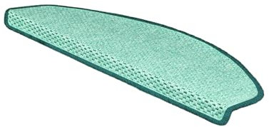 casa pura Stufenmatte in Sisal Optik | Treppen-Teppich Flachgewebe mit Tiger-Eye-Struktur robuster Treppenschutz | 65x23,5 cm | halbrund | einzelne Treppenstufen Matte, Grün, 15 Stück Kalkuta