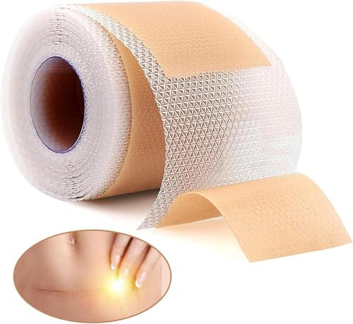 LURNODY Cerotti Silicone Cicatrici 4×150CM Silicone Scar Sheets Cicatrici Adesivi Impermeabili, Utilizzato per Riparare Cicatrici come Taglio Cesareo, Interventi Chirurgici, Ustioni, Acne, Smagliature