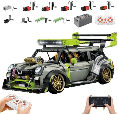Technik Auto für BMW MINI, Mit 6Motoren Set, 1:10 Groß Auto Modellbausatz, 2356 Teile MOC Klemmbausteine Rennauto Modell Set, Automodell Sammlerstück für Autofans, Keine Originalverpackung