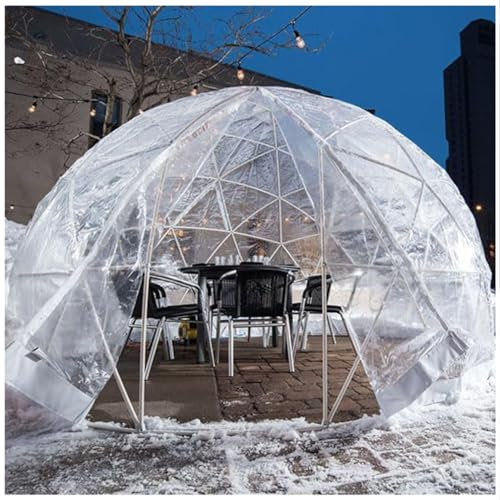 GAYAYAS Gazebo da Giardino a Bolle, Copertura Trasparente, PVC Spesso di Alta qualità Trasparente a 360°, Adatto per Patio e Sale da Pranzo,2.9M