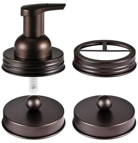 Mason Jar Bathroom Accessories Set(4pcs)- -Bronze