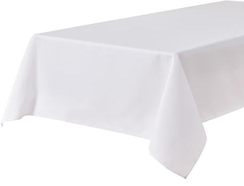 Tischdecke in weiß 229 x 335 cm, wasserdicht aus Oxford-Gewebe, 1 Stück | Rechteckig, wasserabweisend,bügelfrei, waschbar, Restaurant, Küche, Party, Dekorativ, Weihnachten, Neujahr, Café, Garten