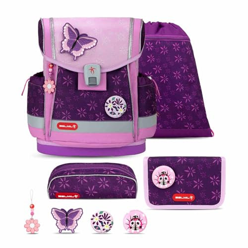 Belmil Classy Plus Schulranzen Set 5-teilig mit Brustgurt (405-78/AG/S) (Purple Spring)