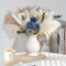 100PCS Dried Flowers with Vase, Pampas Grass with Vase Included, Centerpiece Table Decorations, Dining Table Centerpiece Decor, Coffee Table Decor, Fake Flowers Living Room Home Decor (blue)